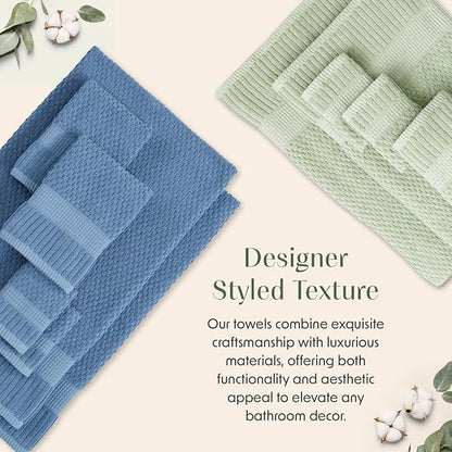 2 Pack Oversized Bath Towels 100% Cotton | Sage Towels | Oeko‑TEX Standard 100 | Soft & Absorbent, Quick‑Dry | Trinity Collection - Sage Green