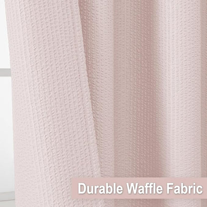 Berry Stall Fabric Shower Curtain 36 x 72 Inch - Soft & Waffle Small Pink Shower Curtain for Bathroom with Texture for Narrow Stall Size, Machine Washable Water Resistance, Hotel Style, Pink