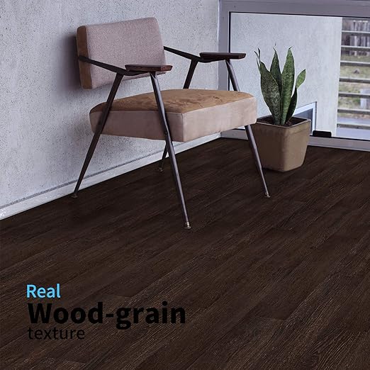 Art3d 36-Pack Wood Texture Peel and Stick Vinyl Flooring Tiles, Brown Stone | 18 & 54 sq.ft Options, Rigid Surface Hard Core, Waterproof, Self-Adhesive, Impact Resistant, Fit Indoor Household Spaces