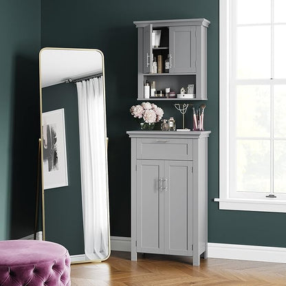 RiverRidge Somerset Two-Door Floor Cabinet, Gray
