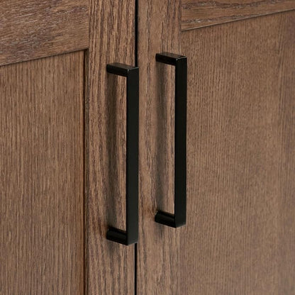 ARIEL Hepburn 36-inch Bathroom Vanity Base Cabinet,Solid Wood, 2 Soft Closing Doors, 5 Dovetail Drawers, Brown Oak