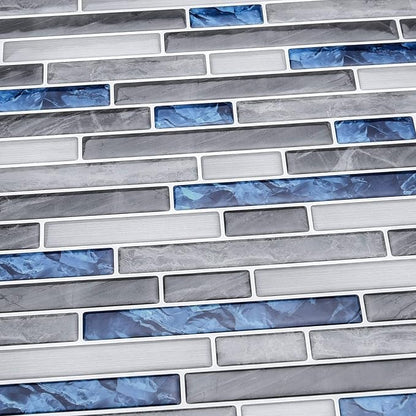 Art3d Peel and Stick Stone Wall Tile, 11.8 x 11.8 in, 10-Sheet, Blue Marble | Moisture Resistant, Strong Adhesive, Sturdy, Cleanable, Easy to Install, for Kitchen, Laundry Room, Ideal for New Home Buyers
