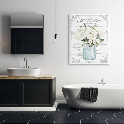 Vintage Parisian Floral Bouquet, 36 x 48 Inch Canvas Wall Art | Stupell Industries · By Lettered and Lined · Ready to hang · Charming farmhouse style · Made in USA