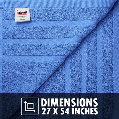 Infinitee Xclusives 100% Ring-Spun Cotton Bath Towels for Bathroom - Pack 2 | Luxury Super Soft, Absorbent & Quick-Drying |27x54 inches| Large Bathroom Towels Set |600 GSM| Gym, Shower, Spa & Hotel Use