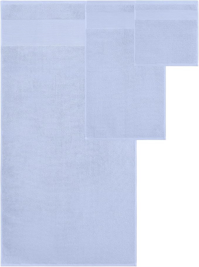 Modern Threads Air Cloud 6-Piece Towel Set - 100% Zero-Twist Cotton, 500 GSM, Quick Dry & Plush, Blue