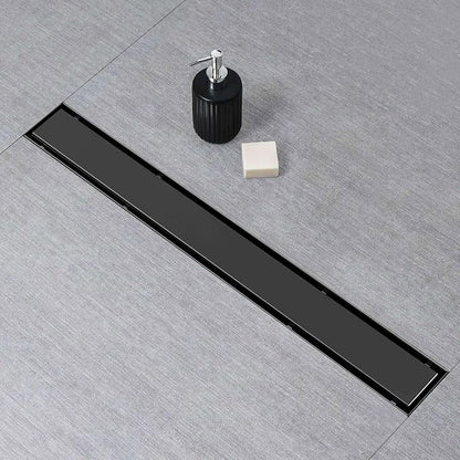 SaniteModar Linear Shower Drain 40 inch Matte Black with Tile Insert Panel | AISI 304 Stainless Steel Black Linear Dain Rectangle Shower Floor Drain with Hair Strainer and Leveling Feet