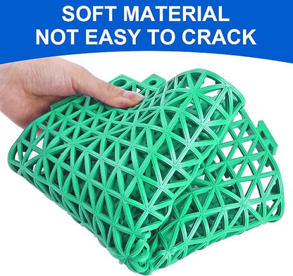 Modular Interlocking Cushion 12 Pack 11.8" x 11.8" Rubber Floor Tiles Non-Slip Splicing Drainage Mats for Deck, Pool, Outdoor Shower, Patio, Balcony, Indoor Bathroom, Kitchen, Yard (Green)