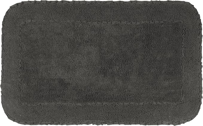 Home Weavers Radiant Collection 100% Cotton Bathroom Rugs Set, Machine Washable Rug, Extra Soft and Absorbent Bath Rug, Kitchen Mat, Bath Mat Set, Bath Floor Mat Non Slip, 24"x40" Rectangle, Gray