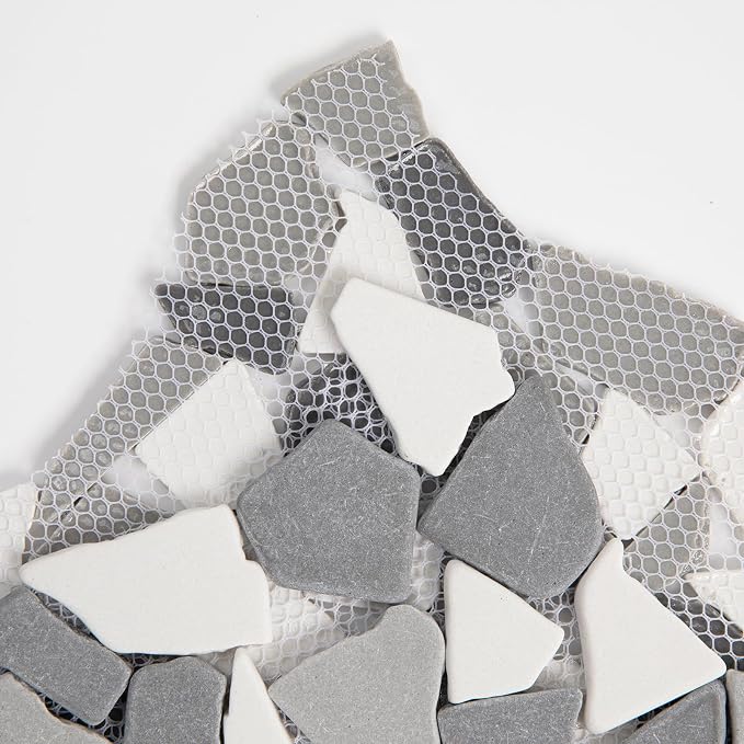 Grey Pebble Mosaic Tile, 12"x12" Backsplash Tiles, 5 SqFt | Slip-resistant Sliced Pebble for Bathroom, Kitchen, Shower Floors, Walls & Outdoor Areas, Mesh-Backed Easy to Install