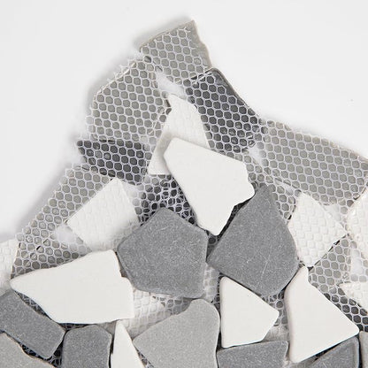 Grey Pebble Mosaic Tile, 12"x12" Backsplash Tiles, 5 SqFt | Slip-resistant Sliced Pebble for Bathroom, Kitchen, Shower Floors, Walls & Outdoor Areas, Mesh-Backed Easy to Install