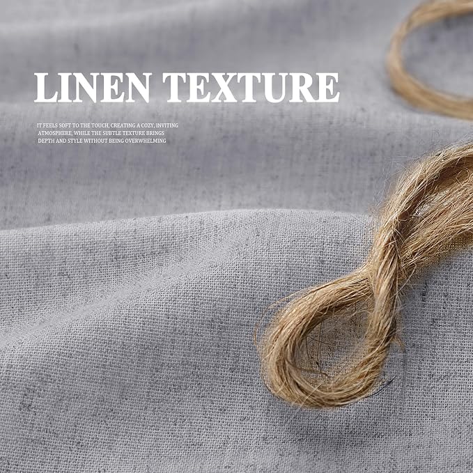 Farmhouse Shower Curtain Ruffle Linen Flax Grey 72" W x 72" L | Linen Fabric, Farmhouse Boho, Bottom Ruffle, Rustic, Country, Natural Look, Washable, Shower Curtain for Bathroom Bathtub