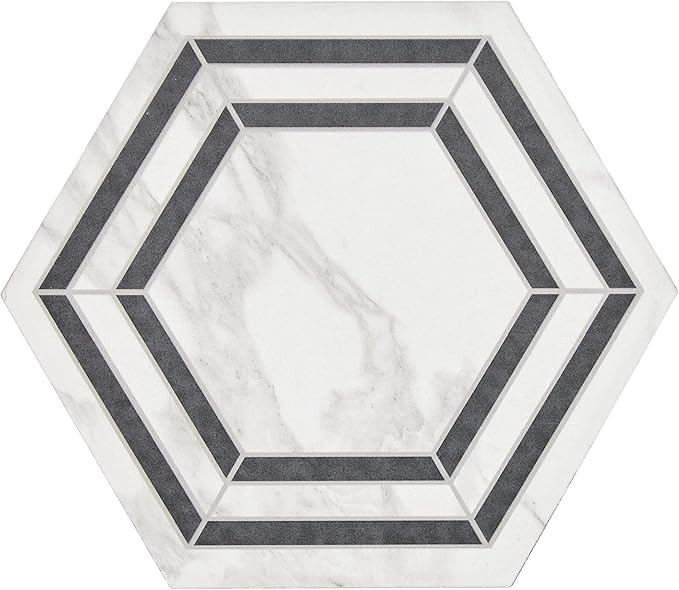 Daltile Perpetuo 8" Glazed Porcelain Hexagon Decorative Accent Wall Tile in Matte Bridal (25 pieces per carton) (9.37 swft per carton)