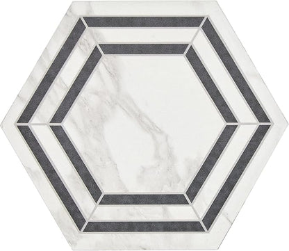 Daltile Perpetuo 8" Glazed Porcelain Hexagon Decorative Accent Wall Tile in Matte Bridal (25 pieces per carton) (9.37 swft per carton)