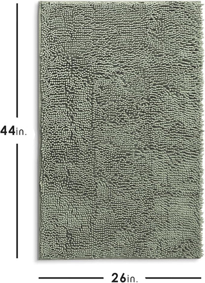 Hearth & Harbor Bathroom Rugs, Chenille Bath Mat - Machine Washable Bath Mats for Bathroom Non-Slip Backing Rubber, Quick Dry Bathroom Mat