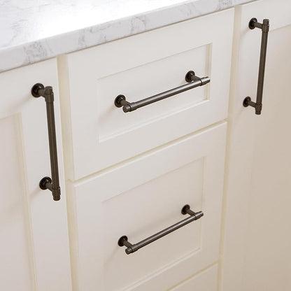 Franklin Brass Francisco (5-Pack) Cabinet Handles 5-1/16' Hole Center Soft Iron Kitchen Drawer Pulls Dresser, Furniture Hardware P29618K-SI-B1