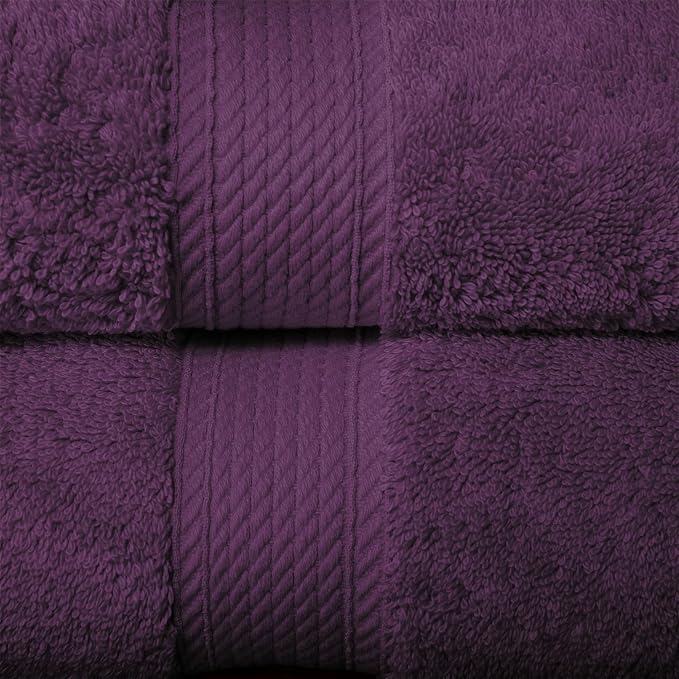 SUPERIOR Egyptian Cotton Ultra Plush & Absorbent, 10 Piece Set, Plum | Quick Dry, Soft Luxury Towel Set, Bath Essentials, Guest Bath, Spa, 2 Bath, 4 Hand, 4 Face Towels, Madeline Towels