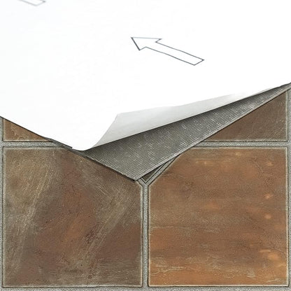 Nexus Self Adhesive 12-Inch Vinyl Floor Tiles, 20 Tiles - 12" x 12", Rustic Slate Pattern - Peel & Stick, DIY Flooring for Kitchen, Dining Room, Bedrooms & Bathrooms by Achim Home Decor