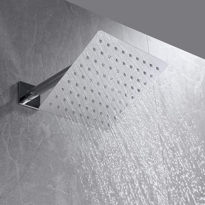 SUMERAIN Tub and Shower Faucet Set Chrome Finish | Waterfall Tub Spout, Anti-scalding Pressure Balance Valve, 8 Inch High Pressure Shower Head