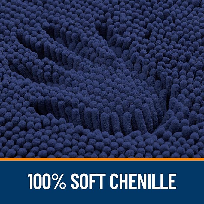 OLANLY Large Bathroom Rugs 50x30, Extra Soft Absorbent Chenille Bath Rugs | Twilight Sapphire, Quick-Drying Rubber Backing, Washable Bath Mat for Bathroom Floor, Tub and Shower, Home Decor Accessories