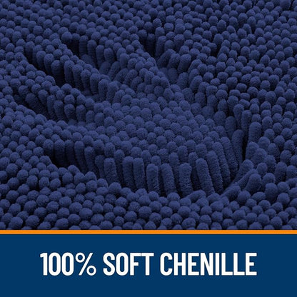OLANLY Toilet Rugs U-Shaped 20x20, Soft Absorbent Chenille Contour Rugs | Twilight Sapphire, Quick-Drying Rubber Backing, Washable Non-Slip Shaggy Bathroom Mat for Toilet, Home Decor Accessories