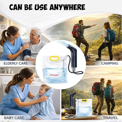 Electric Portable Bidet for Travel – Rechargeable Handheld Sprayer, 2 Spray Modes, IPX6 Waterproof, 600ml Bottle & 3.5L Water Bag, Wall Mount, USB-C – Hygiene Kit for Home & Camping