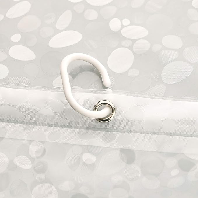 AooHome 36x72 Inch Stall Size Shower Curtain Liner, EVA Shower Curtain 3D Pebble Pattern with 3 Bottom Magnets, Heavy Duty, Water Repellent, Semi Transparent