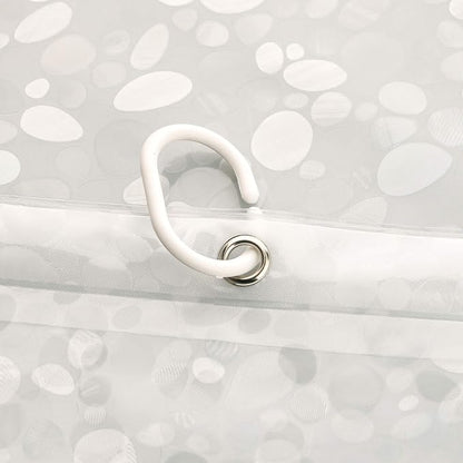 AooHome 48x72 Inch Stall Size Shower Curtain Liner, EVA Shower Curtain 3D Pebble Pattern Narrow Shower Liner, Heavy Duty, Water Repellent, Semi Transparent