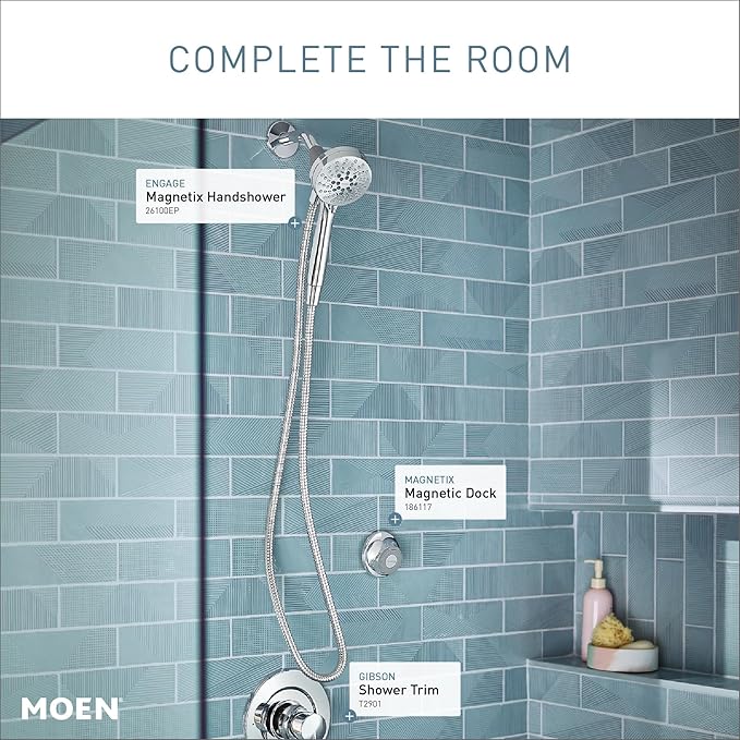 Moen Engage Magnetix Shower Head with Handheld Sprayer,6 Handheld Shower Head Spray Functions,Chrome Finish,26100EP,(Pack of 2)