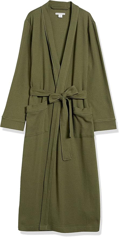 Amazon Essentials Women's Lightweight Waffle Full-Length Bath Robe (Available in Plus Size)