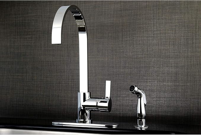 Gourmetier LS8711CTLSP Continental Single-Handle Kitchen Faucet with Side Sprayer, Polished Chrome