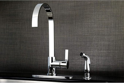 Gourmetier LS8711CTLSP Continental Single-Handle Kitchen Faucet with Side Sprayer, Polished Chrome