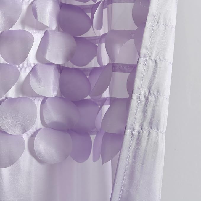 Lush Decor Lillian Shower Curtain Single 72" W x 72" L Lilac - Purple Shower Curtains for Bathroom - Bathroom Curtain - Glam Bathroom Decor