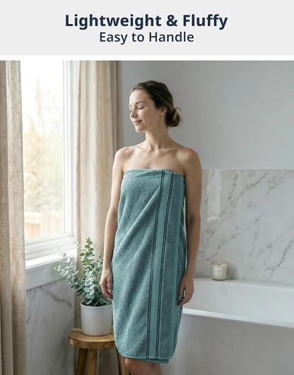 LANE LINEN Bath Towel Set Absorbent Quick Dry 100% Cotton 18 Piece - Teal | Cotton Towels For Bathroom - OEKO-TEX Certified, Zero-Twist Durability, Terry Weave Comfort