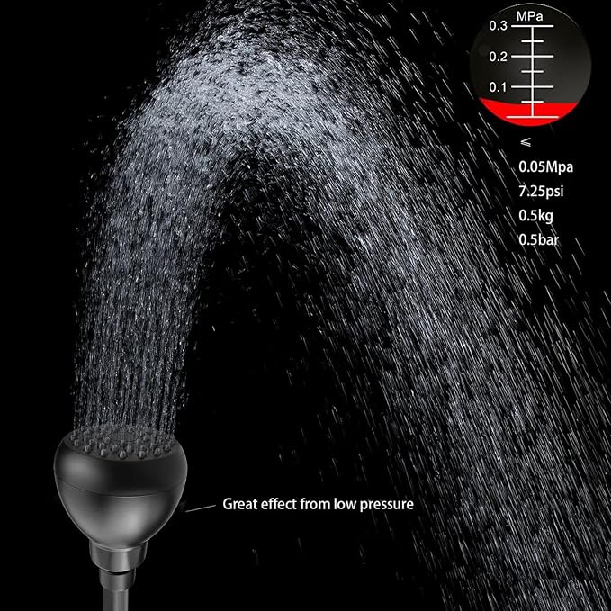 High Pressure Shower Head - Powerful Bathroom Pressure Boosting Showerhead - Perfect Universal Replacement for Rain Shower Heads(Matte Black)