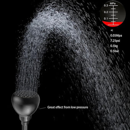 High Pressure Shower Head - Powerful Bathroom Pressure Boosting Showerhead - Perfect Universal Replacement for Rain Shower Heads(Matte Black)