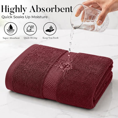 DAN RIVER 600 GSM Cotton Large Bath Towels Set of 4, 27 x 54 Inches | Larger & Lighter Weight Towels for Bathroom - Highly Absorbent & Quick Dry 100% Cotton Bath Towel Set for Home, Spa & Hotel