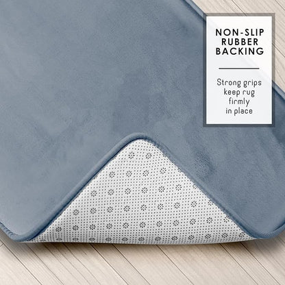 Clara Clark Bathroom Rugs, Velvet Memory Foam Bath Mat, Non-Slip Bath Rugs, Machine Wash, Dries Quickly, Ultra Soft Plush Bath Mats for Bathroom,