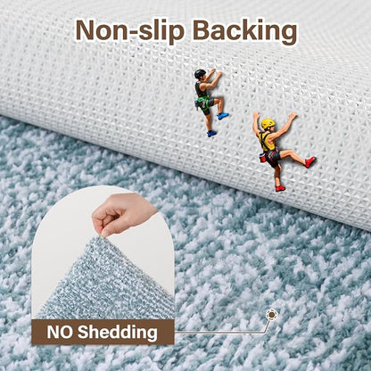 48x24 Long Bathroom Rugs Washable Non Slip, Dusty Blue Bath Mat for Bathroom Floor Tub, Soft Absorbent Quick Dry Mats for Shower, Bathtub,Home Decor