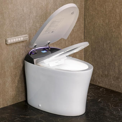 CANEST FC-001MAX Smart Toilet with Foam Shield, Elongated & Tank Built in | 1000g MaP Powerful Flush, Auto Open/Close Lid, Ultra hygiene System, Warm Bidet Toilet & Dryer, ECO mode, Easy-Care