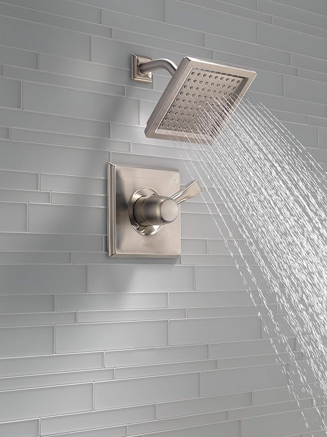 Delta Faucet Dryden 14 Series Single-Function Shower Trim Kit with Single-Spray Touch-Clean Shower Head, Stainless, 2.0 GPM Water Flow, T14251-SS-WE (Valve Not Included)