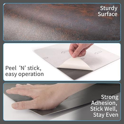 Art3d 30-Pack Peel and Stick Vinyl Floor Tiles, 12 x 12 in, Rust Granite | Anti-Slip, Waterproof, Stain-Resistant, Simple to Clean, Durable, Premium Vinyl, Ideal for Kitchen, Dining Room, Bedrooms