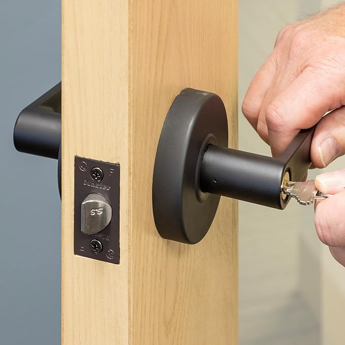 Master Lock SLCHCR10B Heavy Duty Lever Style, Grade 2 Commercial Classroom Door Lock with Bump Stop, Oil Rubbed Bronze Finish