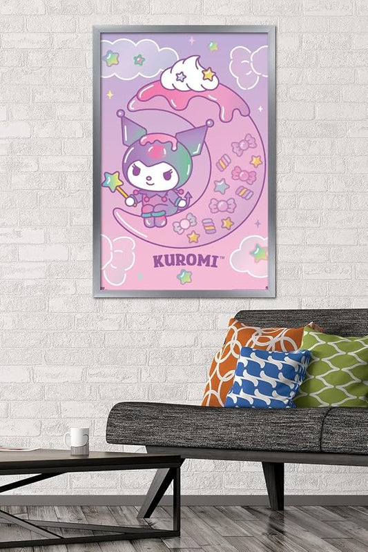 Hello Kitty and Friends: 24 Dreamland - Kuromi Wall Poster, 34L" x 22.4W", Silver Framed Version