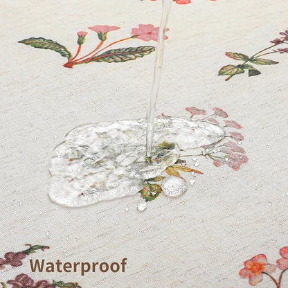 Colorful Star French Country Floral Linen Shower Curtain, 72" W x 72" L | Waterproof Shower Curtain Set with 12 Clear Hooks for Bathroom, Vintage Boho Farmhouse Linen Fabric Bathroom Curtains