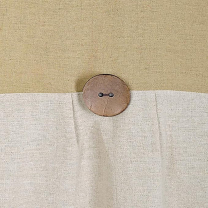 DOSLY Ides Farmhouse Cotton Button Natural Neutral Color Shower Curtain, Pleated Linen Color Cotton Blend Woven Fabric, Country Style, 72x72 in for Bathroom