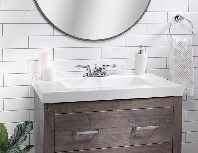 Aqua Vista 15-B42WTSP-CP-AV Bathroom Sink Faucet, Watersense Certified, Polished Chrome Two Handle