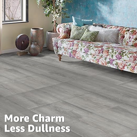 Art3d 30-Pack Peel and Stick Vinyl Floor Planks, 12 x 12 in, Taupe Ash | Premium Vinyl, Self-Adhesive, Waterproof, Wood Grain, Fade-Resistant, Scratch-Proof, Ideal for Kitchen, Dining Room, Bedrooms
