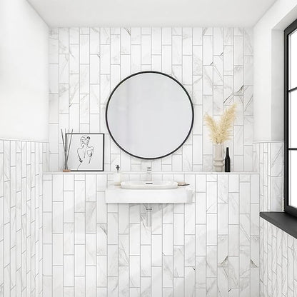 Daltile Perpetuo 4" X 12" Glazed Ceramic Wall Tile in Satin Brilliant White (28 pieces per carton) (10.64 sqft per carton)