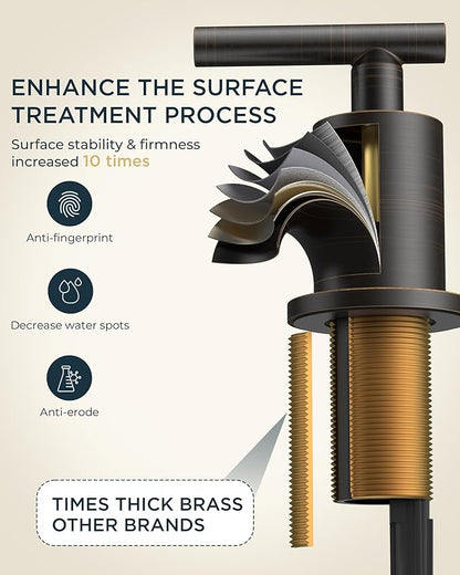 FORIOUS Oil Rubbed Bronze Bathroom Faucets 3 Hole, 8 in Widespread Bathroom Sink Faucet Bronze with Pop Up Drain, 3 Piece Vanity Faucet ORB with 24" CUPC Supply Hoses, 6" to 10" Sink Restroom Remodel