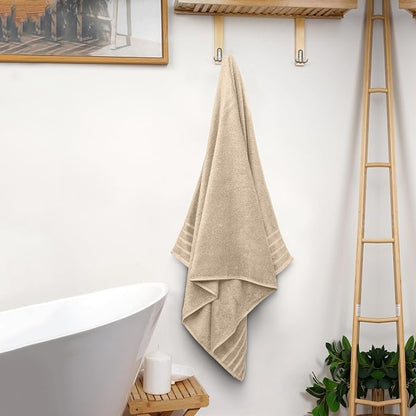 Avalon Towels Bath Towels Set of 4, Size 30 x 60 Inches - 60% Cotton, 40% Viscose Made from Bamboo, Soft and Absorbent, Thin and Quick Drying, Lightweight, Perfect for Daily Use